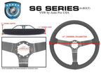 14" Black Gray Leather 3 Spoke Steering Wheel for GM Comfort Grip Replacement (1989–1997)