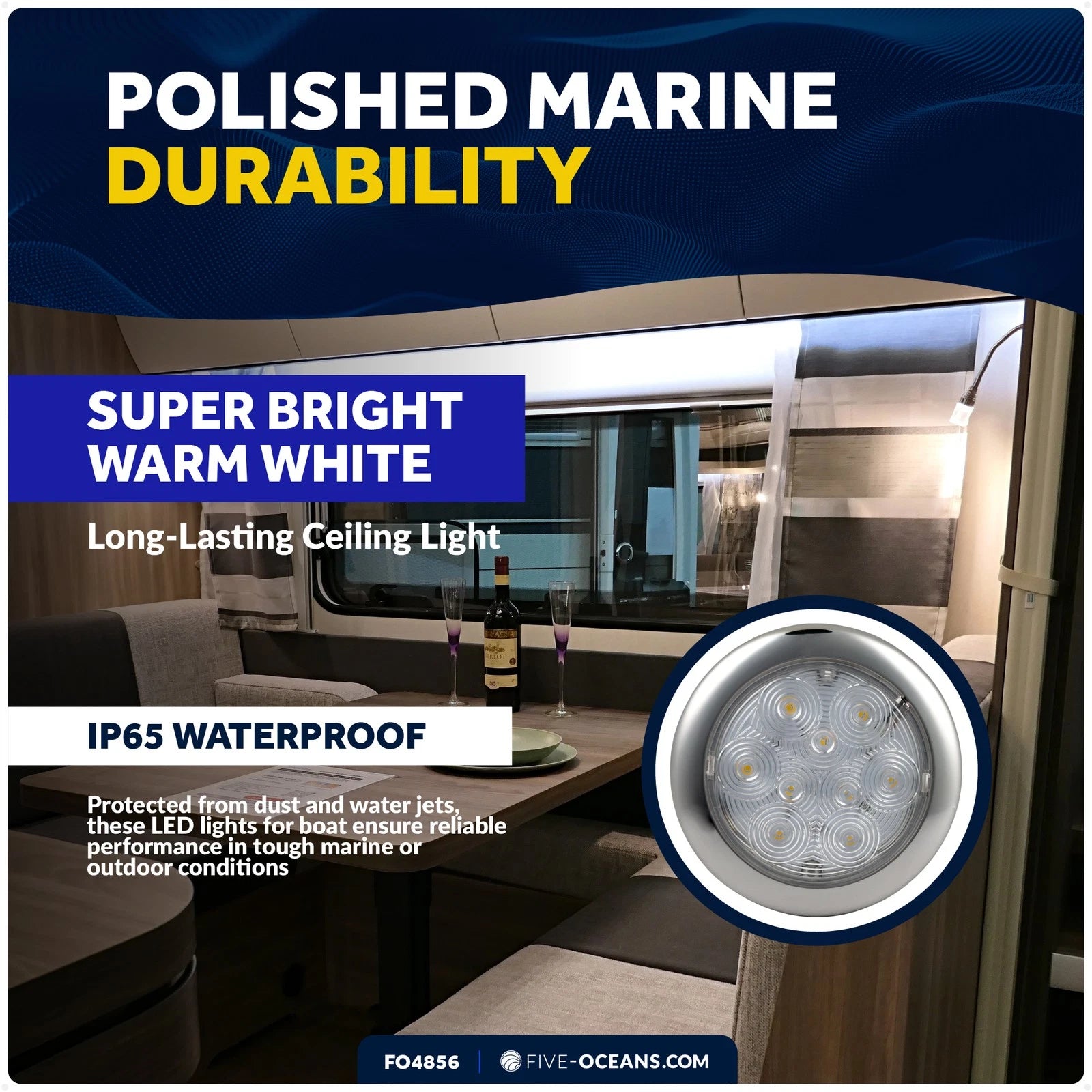 LED Interior Dome Ceiling Light for (12V)