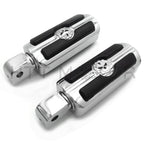 Chrome Gear Skull Footpegs for Yamaha Raider VMAX (2008–2017)