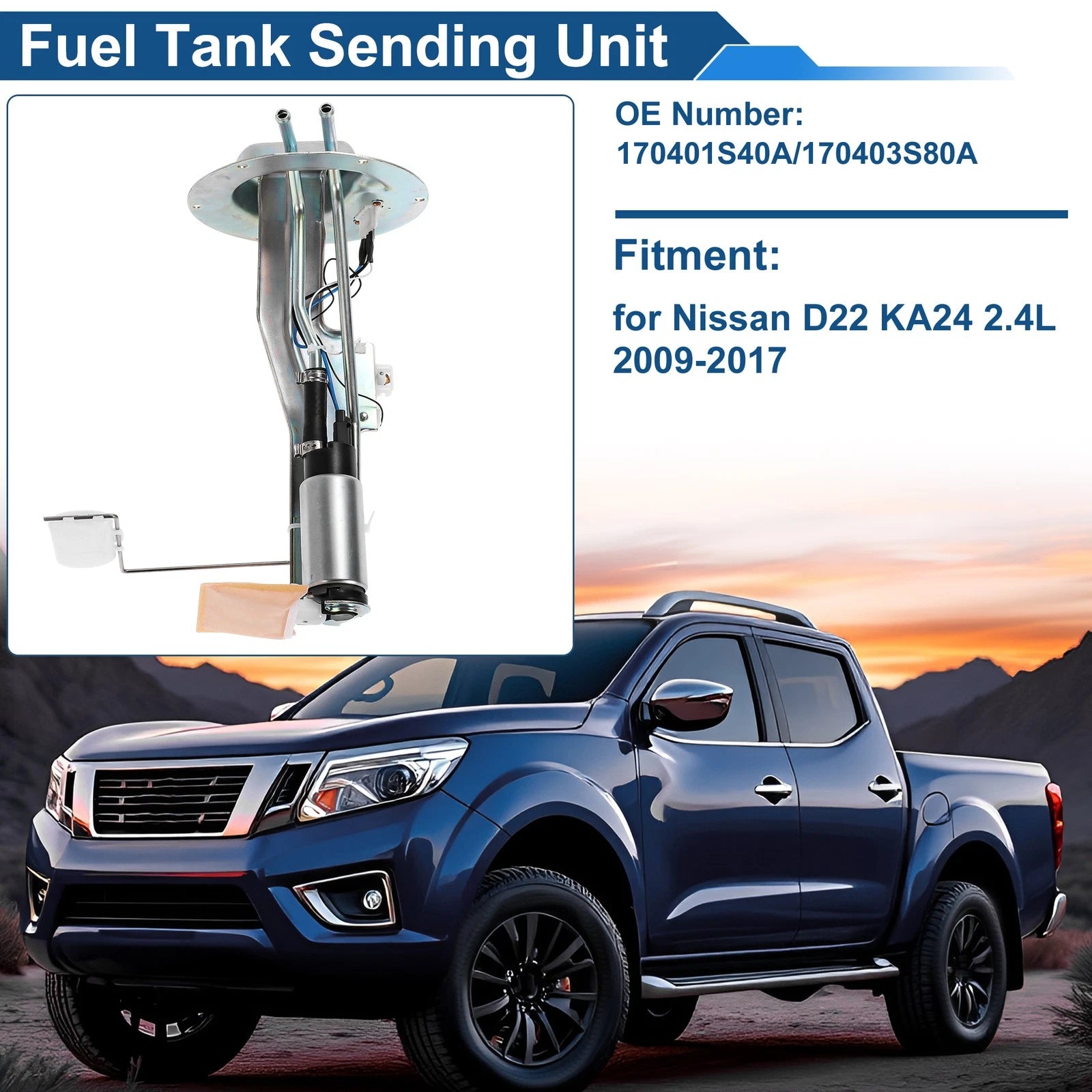 Fuel Level Sending Unit Module for Nissan D22 KA24 2.4L (2000–2004) No. 170401S40A/170403S80A