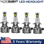 Set of 4 H7 200W 40000LM LED Headlight Bulbs Kit High Low Beam 6500K