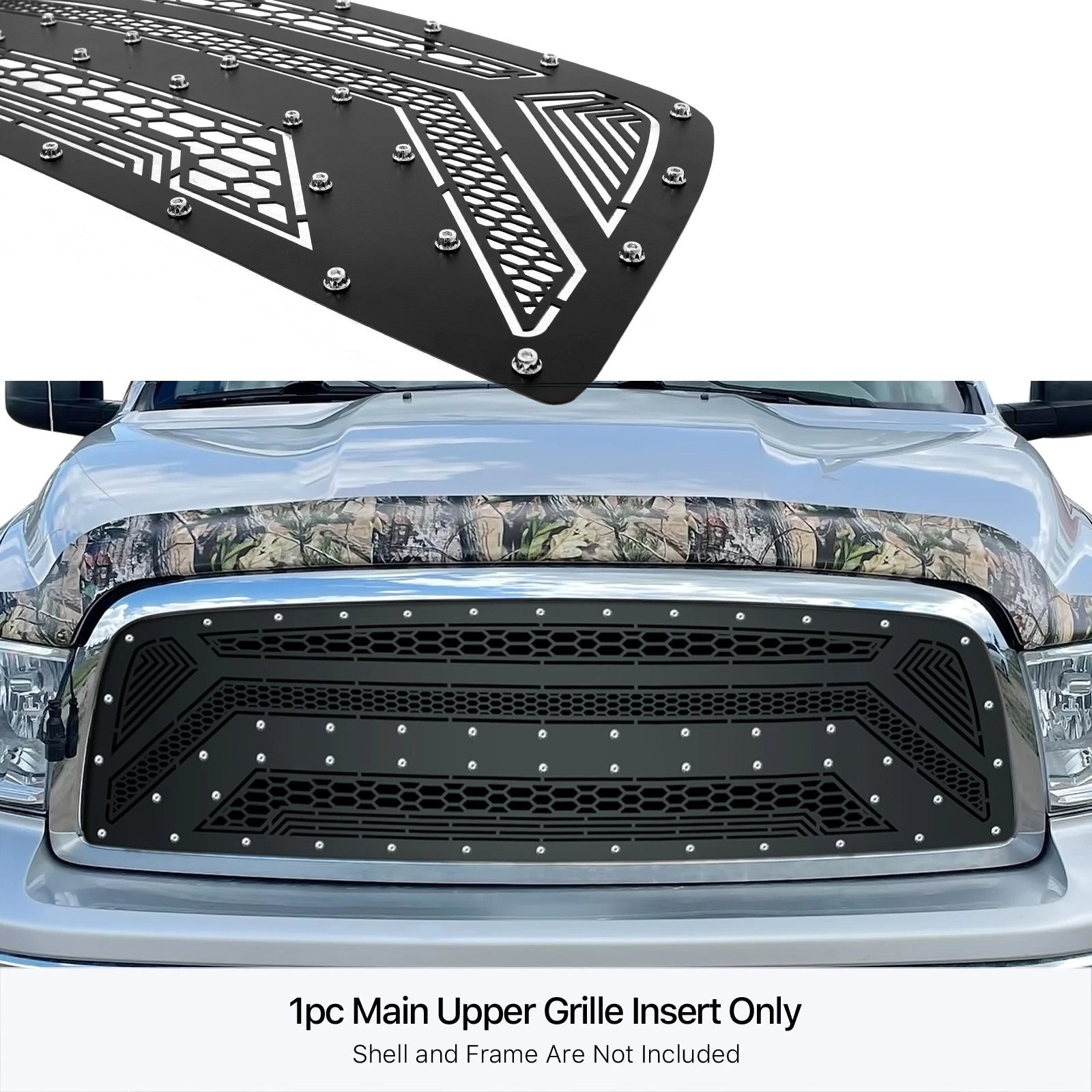 Stainless Black Laser Cut Grille Insert for Dodge Ram 1500 (2009-2012)