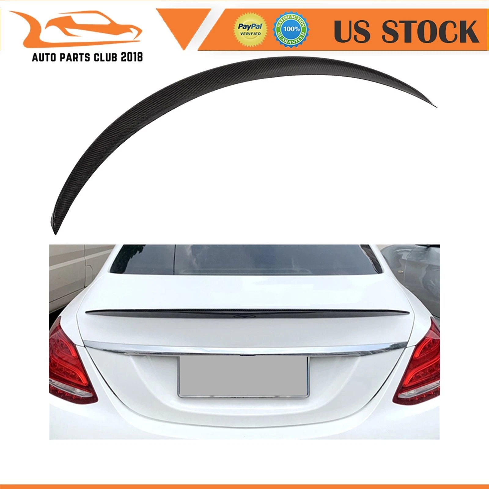 Carbon Fiber Trunk Spoiler for Mercedes-Benz W205 Sedan (2016–2020) AMG Style