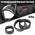 3pcs Black AC Climate Control Knob Trim Cover for Subaru Forester 