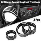 3pcs Black AC Climate Control Knob Trim Cover for Subaru Forester 