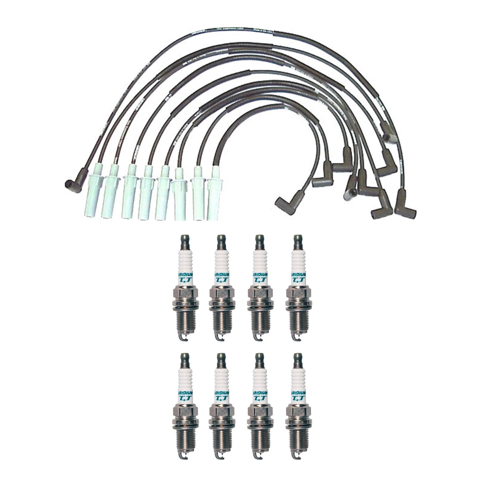 Denso Wire Set & 8 Iridium TT Spark Plugs for Dodge 5.2L 5.9L V8 (1994–2003)