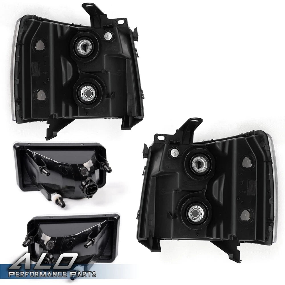 Clear Corner Headlights + Fog Lights for Silverado 1500/2500/3500 (2007–2013)