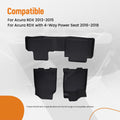 Set of 4 Black Rubber Floor Mats Liner for Acura RDX (2013–2018)
