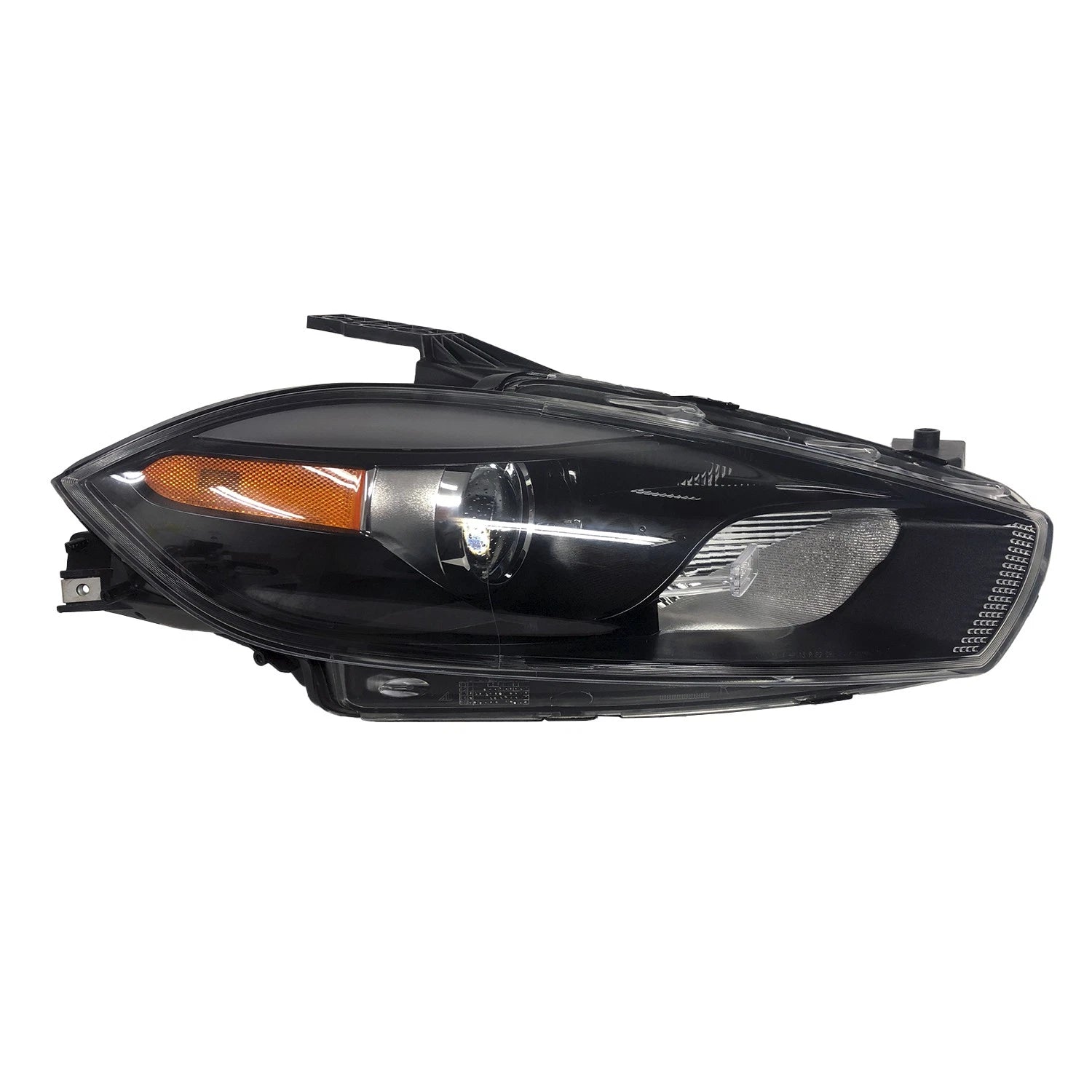 Replacement Passenger Halogen Headlight Assembly w/Black Bezel w/o Dodge Logo