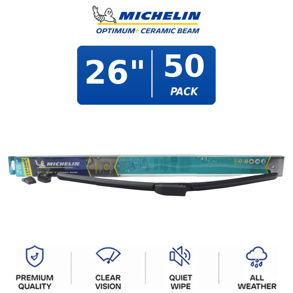 Set of 2 Michelin Optimum+ Ceramic Beam Wiper Blades 26" for All Vehicles