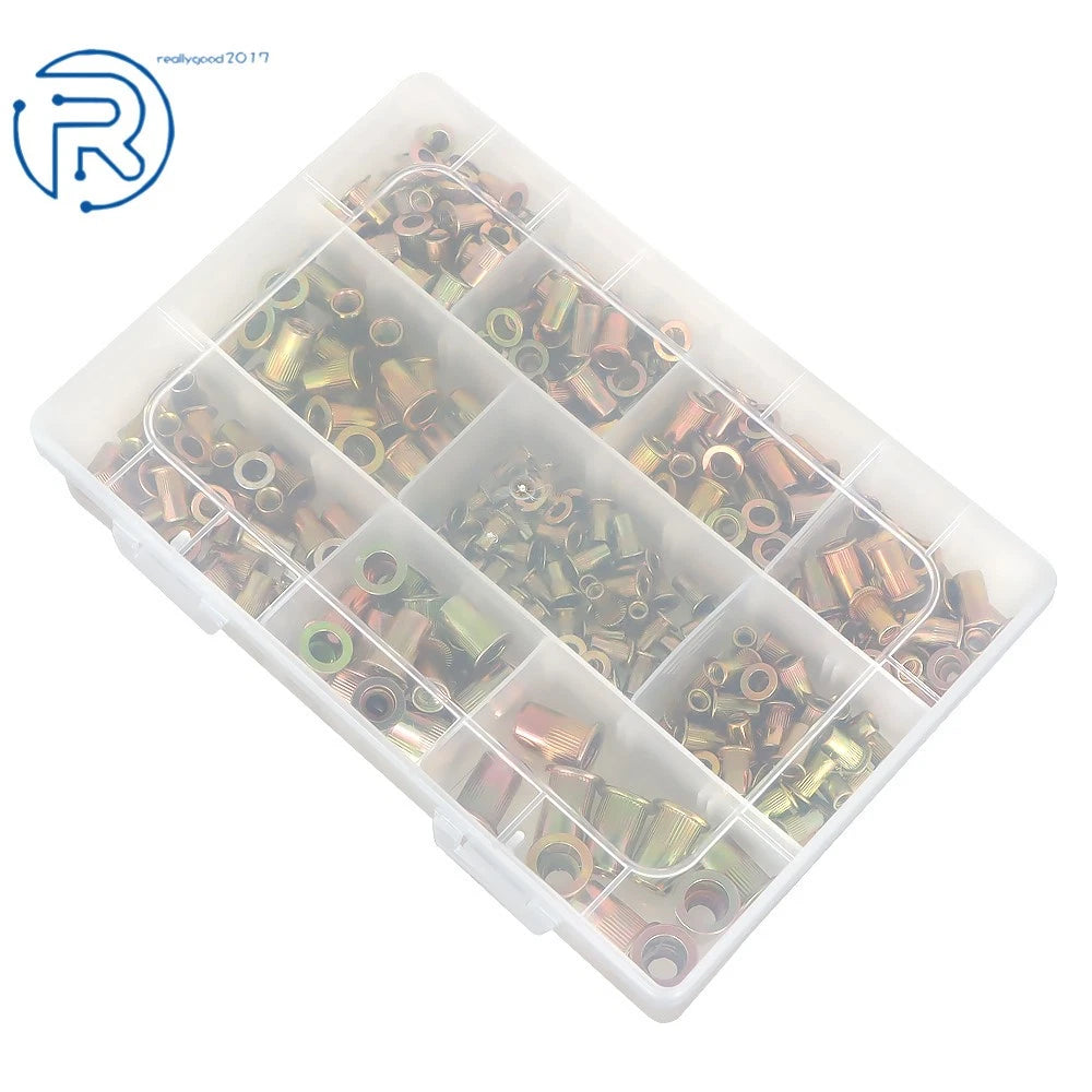 Set of 300 Zinc Steel Rivet Nuts for Various Applications