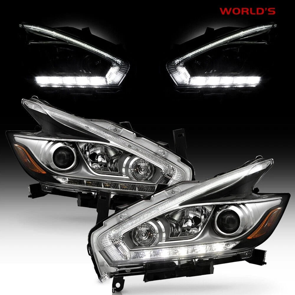 Set of 2 Halogen Headlights with LED DRL for Nissan Murano (2015–2018)