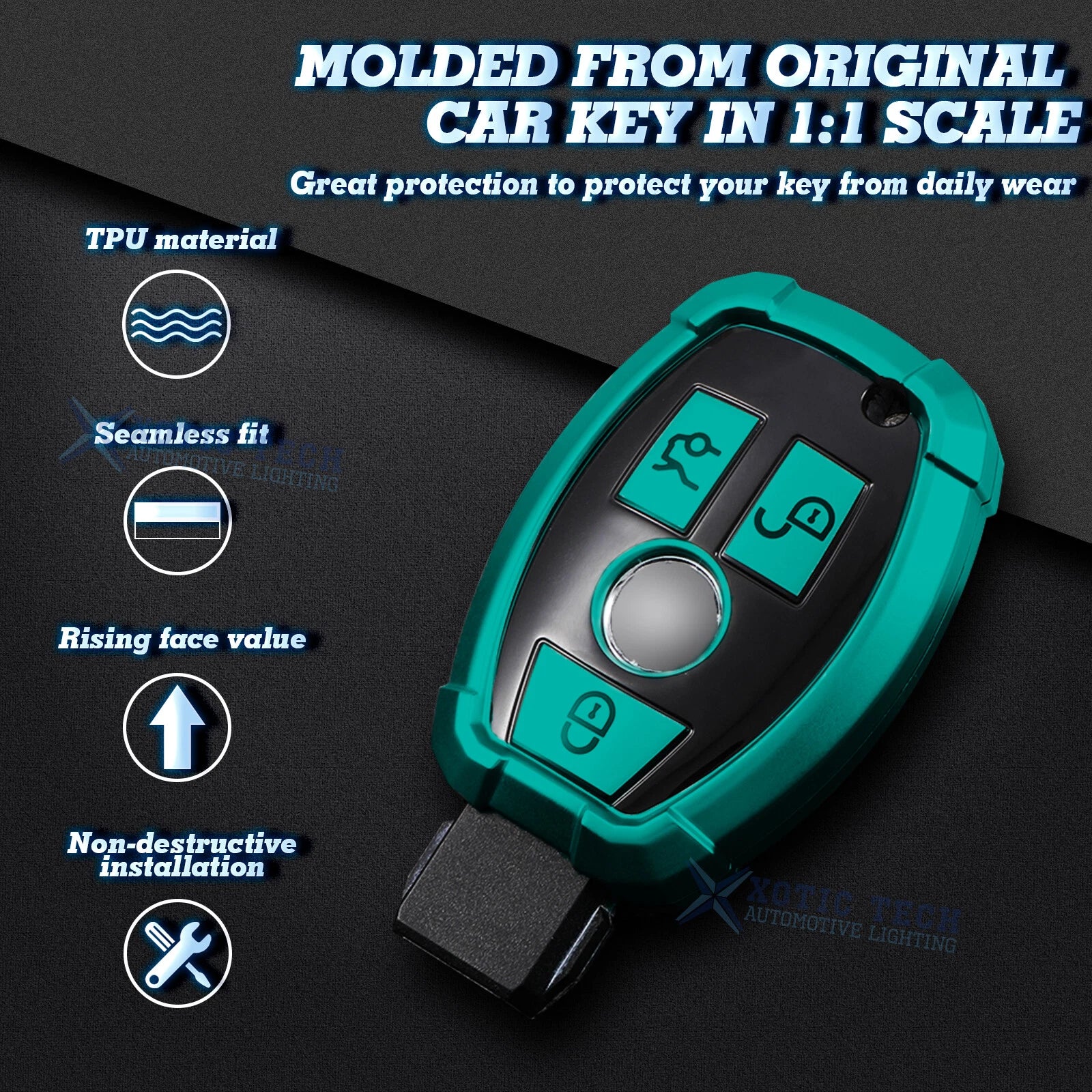 TPU Remote Fob Key Cover Shell for Mercedes B C E G SLK (2010-2013)