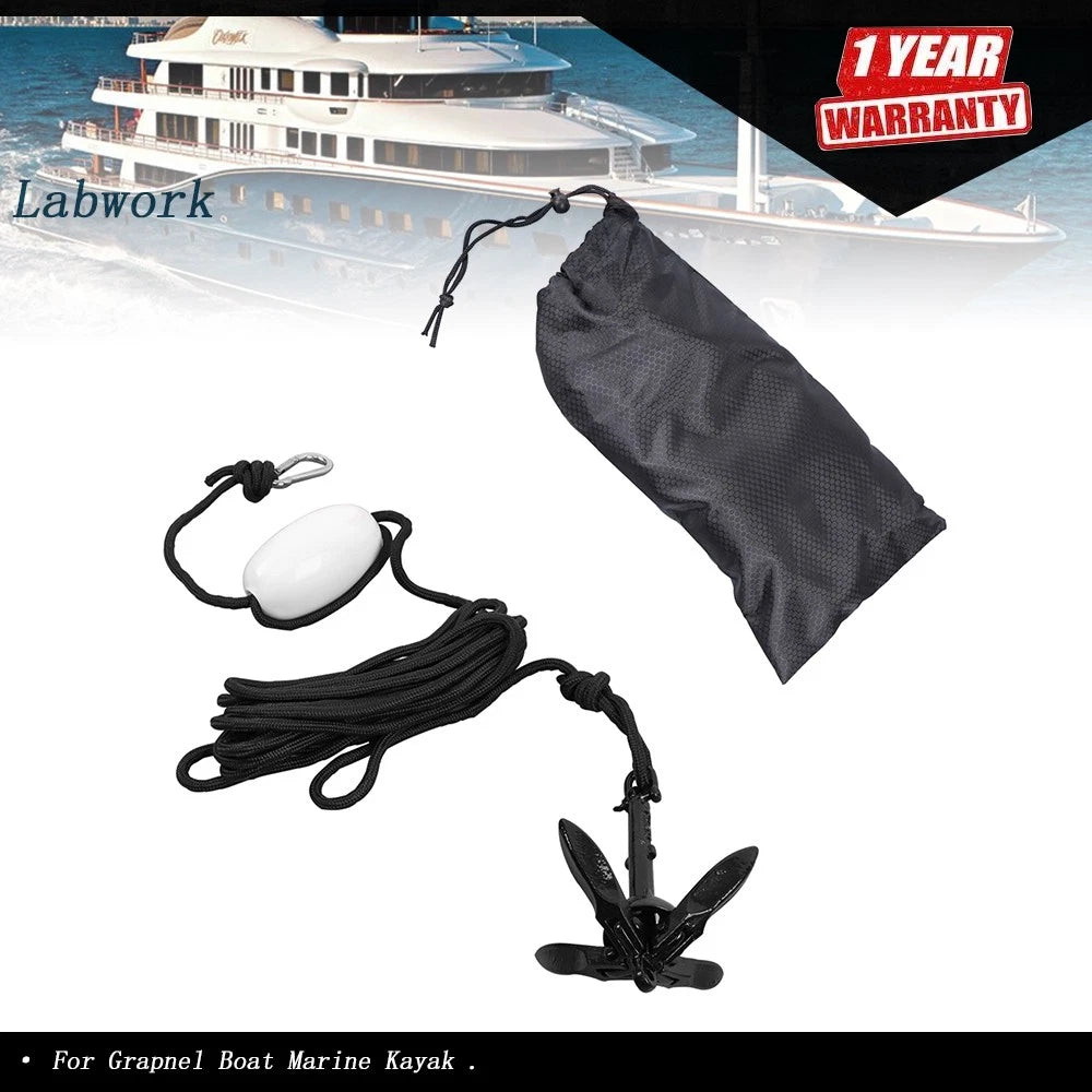 Folding Anchor Set for Grapnel Boat Marine Kayak (0.7KG)