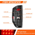 2X Full LED Tail Light for Tundra (2014–2021) Black Housing