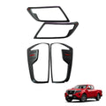 Matte Black Red Headlight Taillight Covers for Nissan Navara UTE (2021-2024)