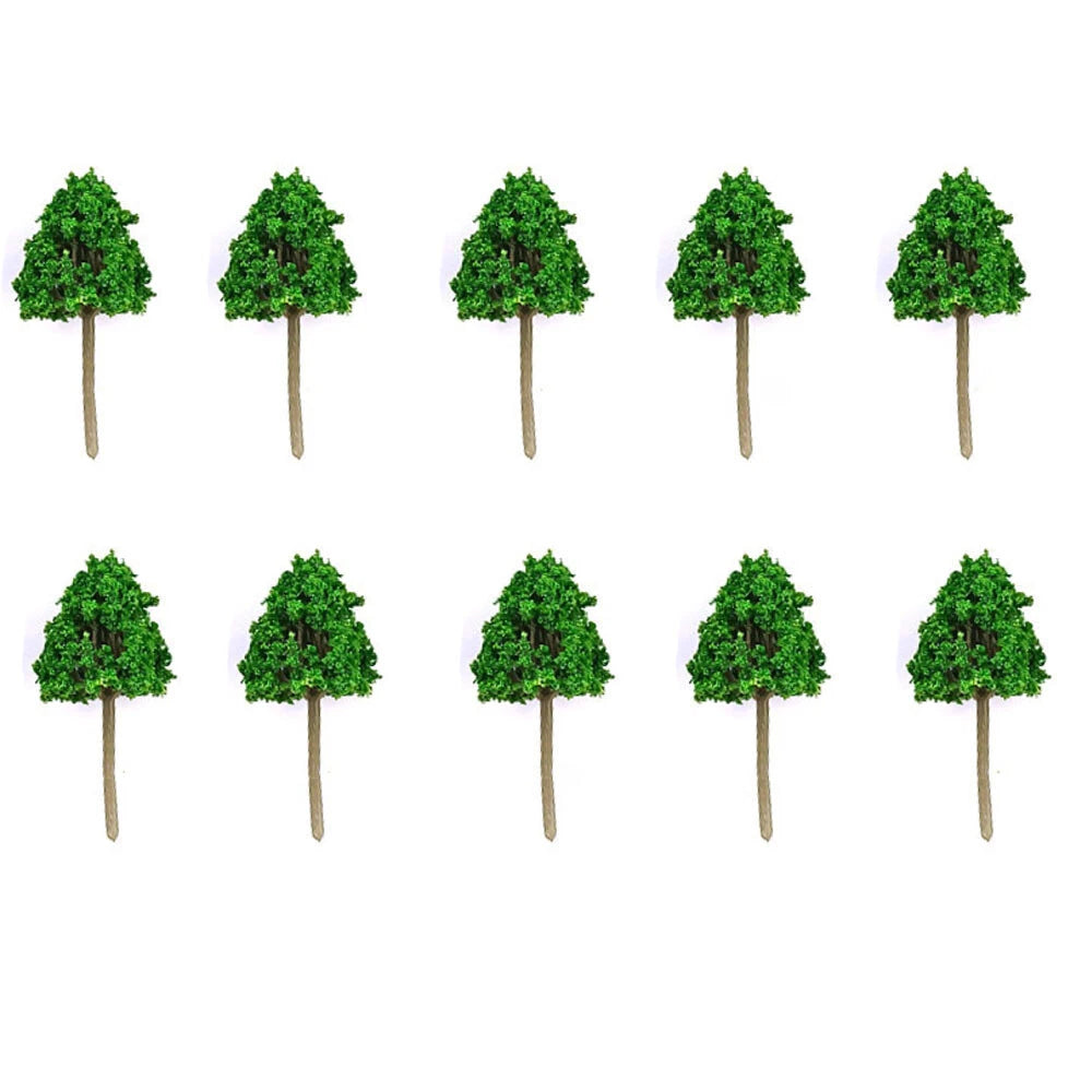 10Pcs 7cm Model Trees for HO OO Scale Wargame Park Garden Scenery