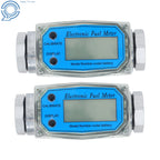 2X Digital Turbine Flow Meter 1" for Liquid (2.6-26 GPM)