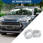 Set of 2 AC Climate Heater Switch Knob Cover Rings for Toyota RAV4 (2020–2023) Silver Tone
