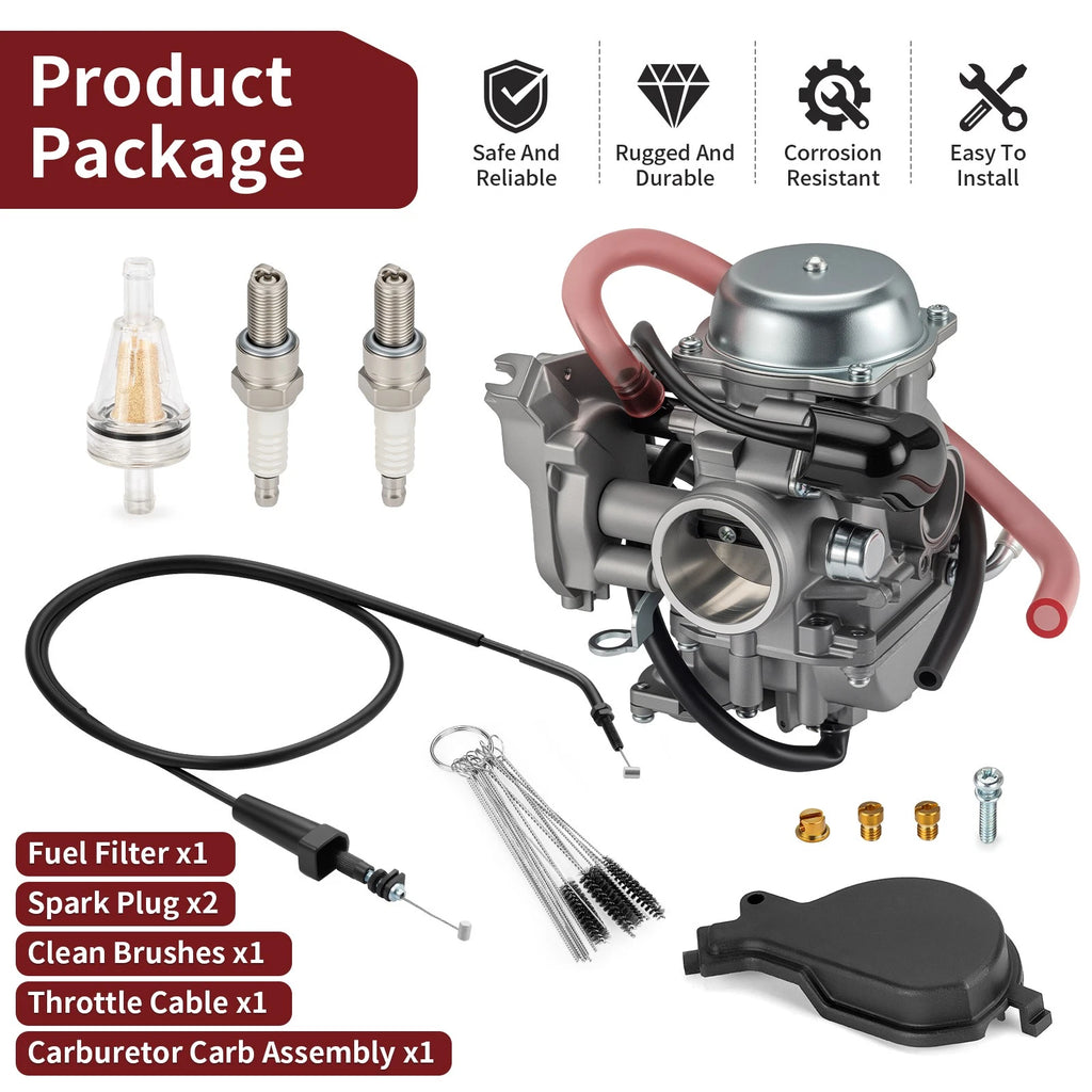 Carburetor w/ Throttle Cable for Arctic Cat 366 400 0470-737 0470-667 0487-049
