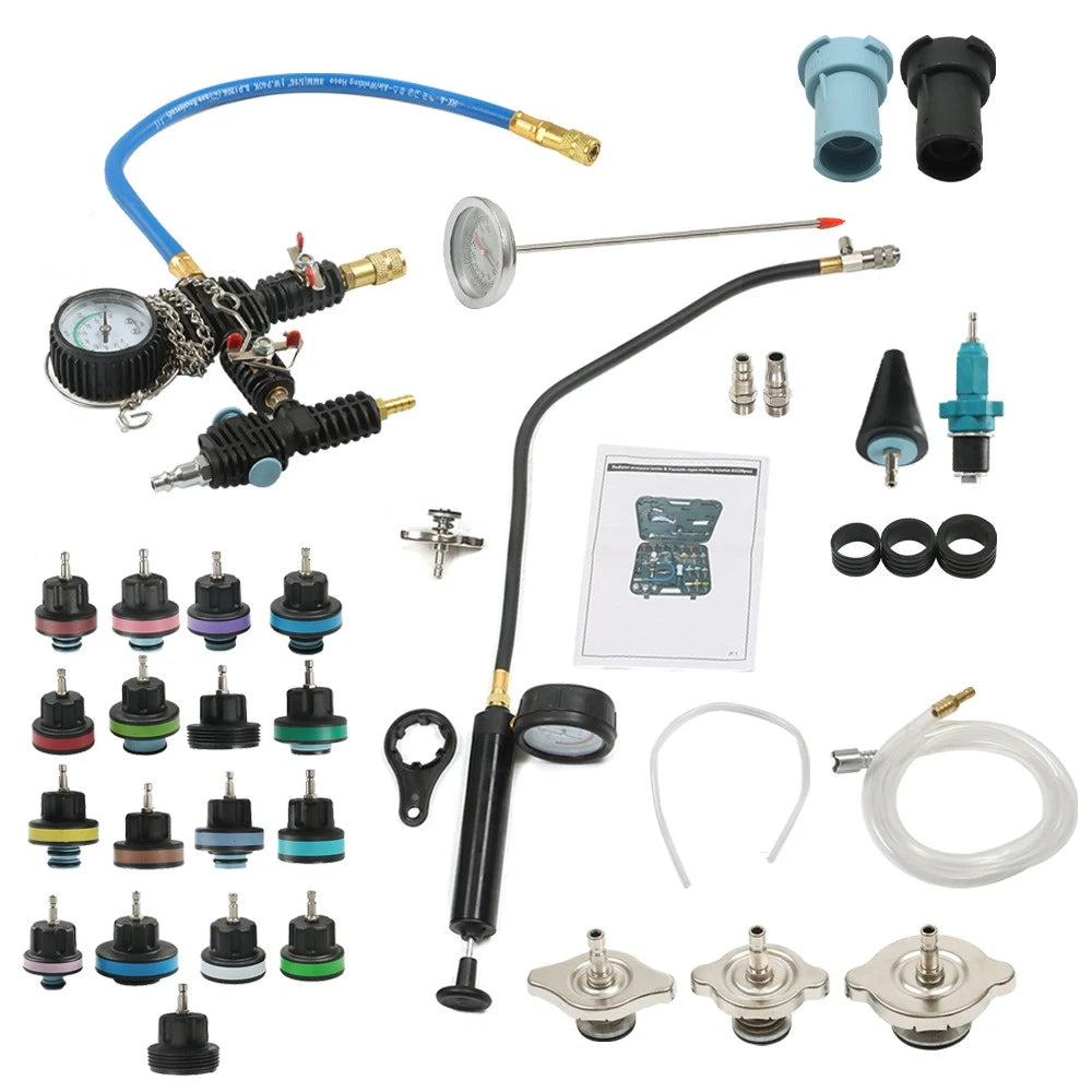 33-Piece Radiator Pressure Tester Kit for Automotive Cooling Systems