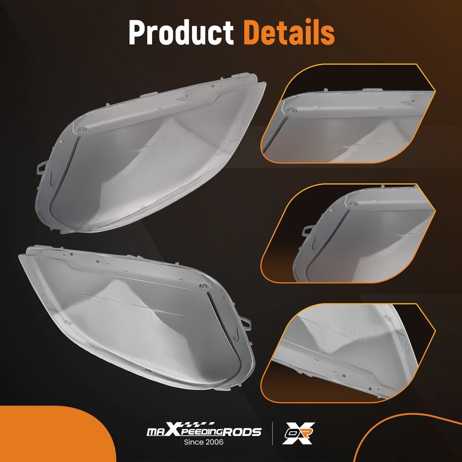 Clear Headlamp Lens Protector for Mercedes Benz ML W164 (2009–2011) Pair