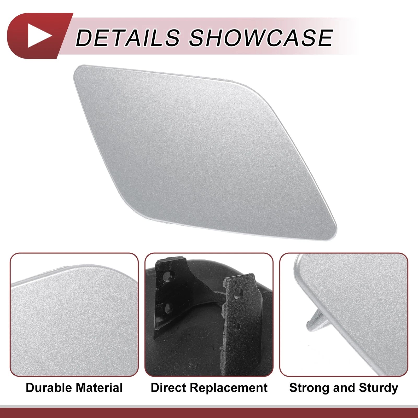 Front Right Washer Nozzle Cover Cap for Audi A6 (2005–2008) Silver Tone