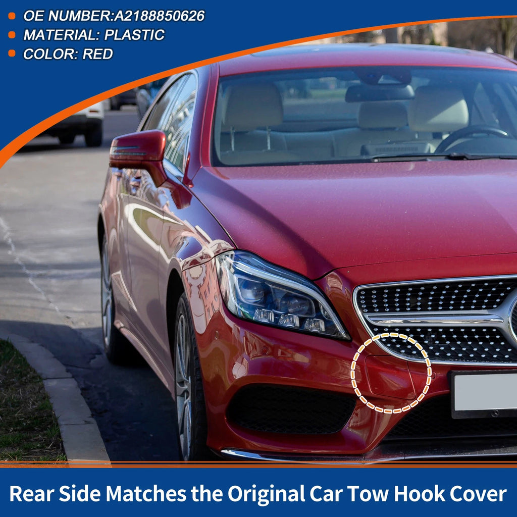 Tow Hook Cover for Mercedes-Benz CLS W218 (2012–2018) No.A2188850626 Red