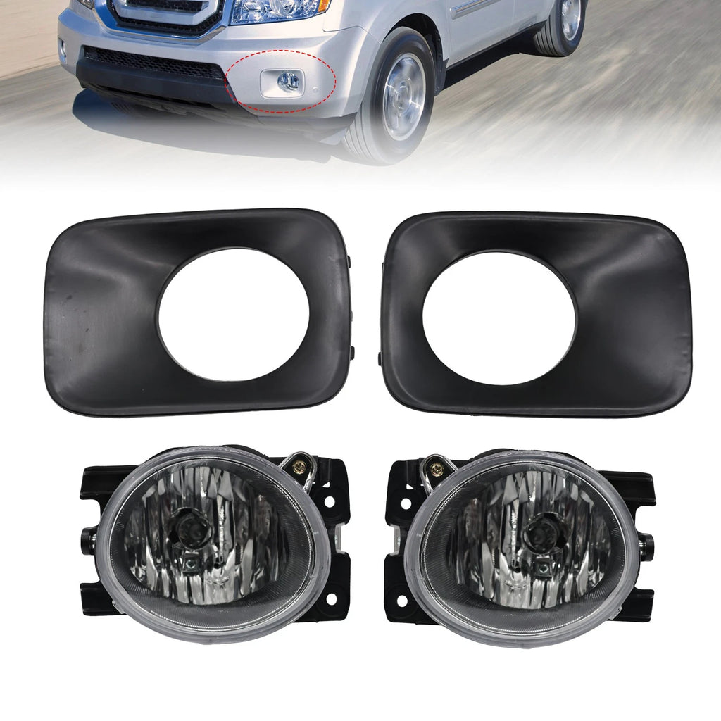 2X Fog Lights w/Fog Lamp Trim for Honda Pilot (2009–2011) 71107-SZA-A00ZZ