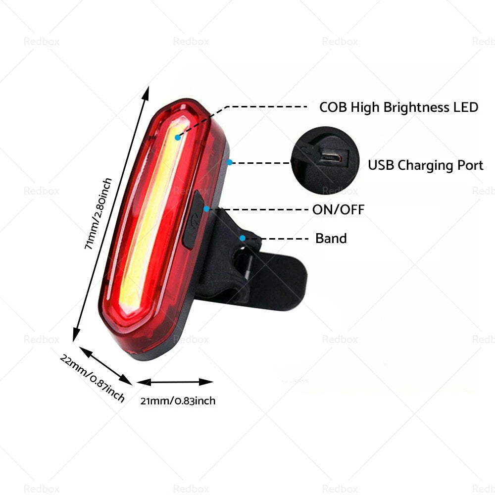 LED Bike Tail Light for Bicycle (2002–2019) - 120 Lumens, USB Rechargeable