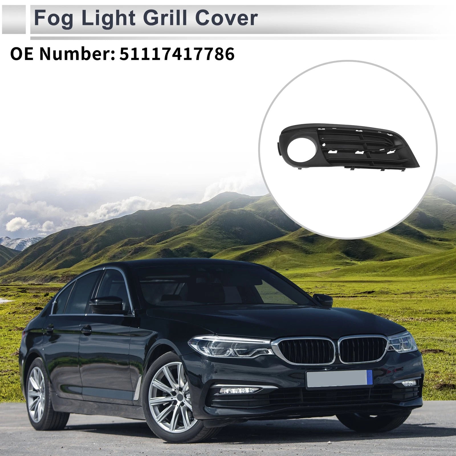 1 Pc Fog Light Grill for BMW 5 Series (2014–2017) No. 51117417786