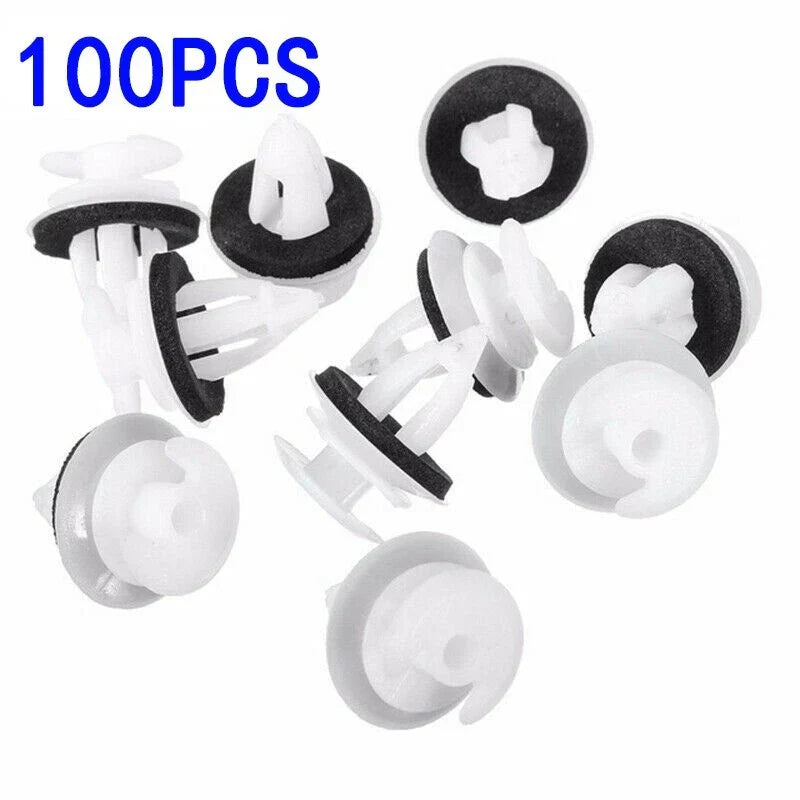 Fastener Clips 100pcs White With Seal Ring Fender Replacement Rivets for Car