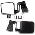 Set of 2 Black Manual Side View Mirrors for Jeep Wrangler (1987-2002)