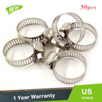 Set of 50 Stainless Steel Drive Hose Clamps for Fuel Line (Universal)