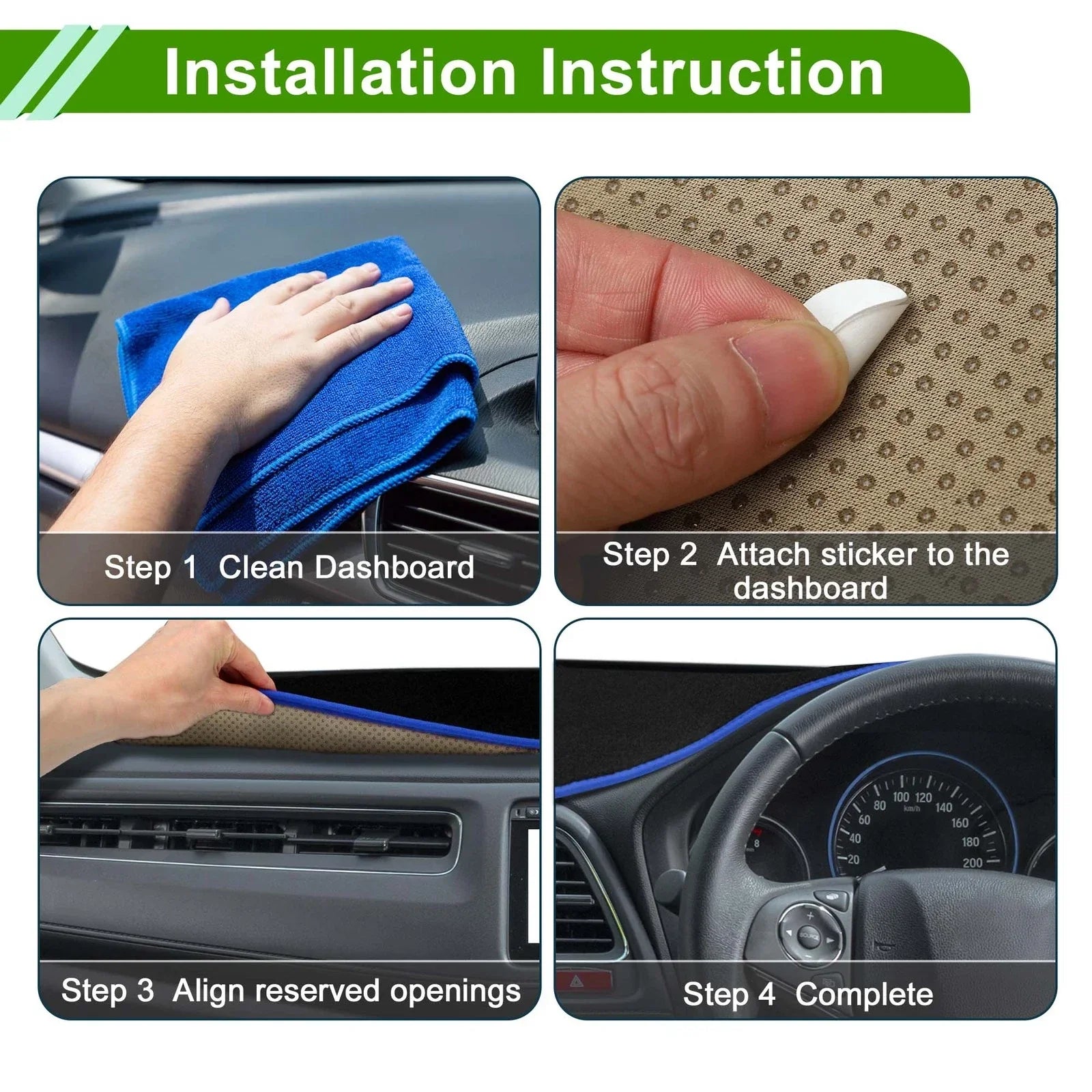 Dashboard Cover Mat for Lexus NX200T/NX300/NX300h (2014-2020) Black Blue