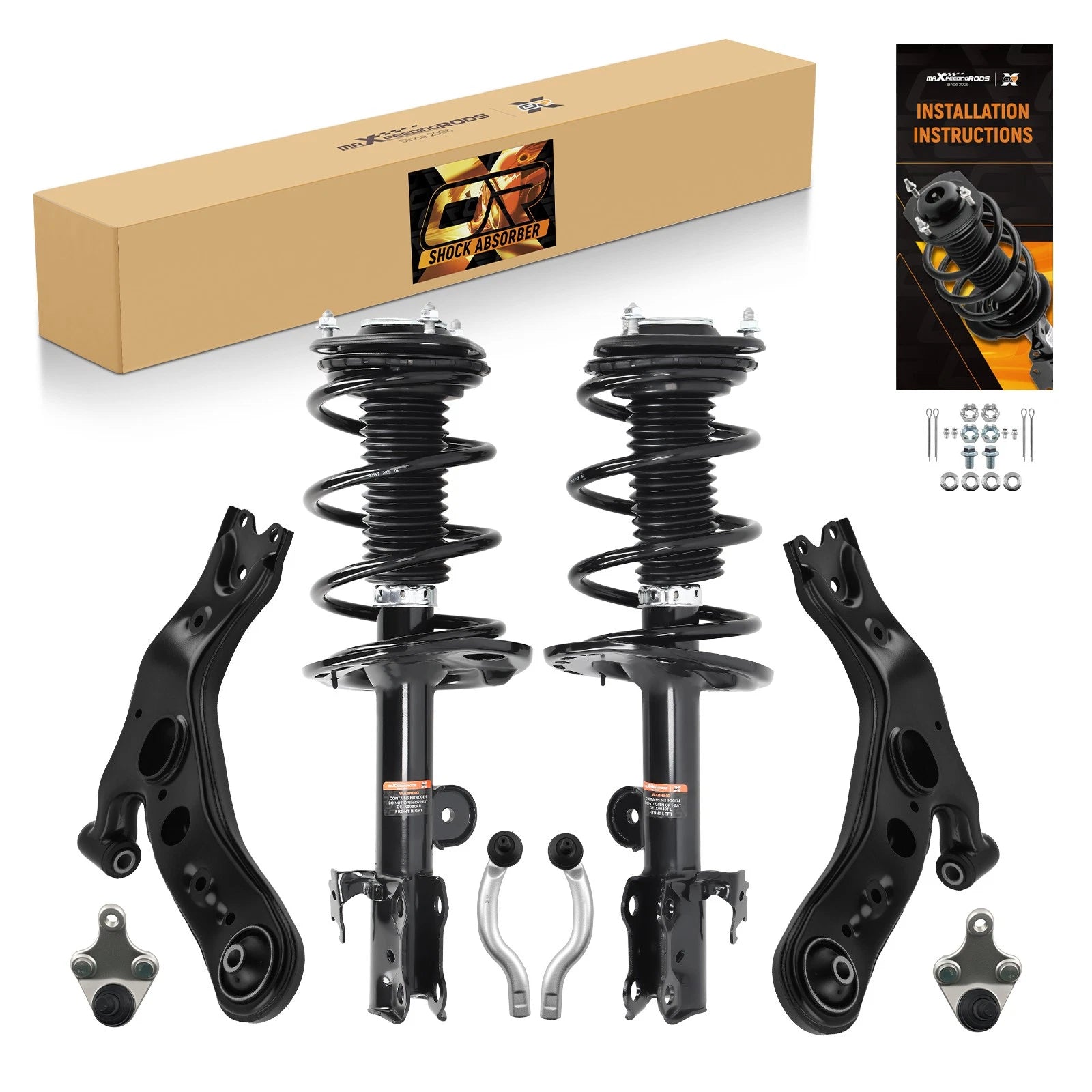 6pcs Front Struts Shocks & Control Arm for Toyota RAV4 (2013–2018)