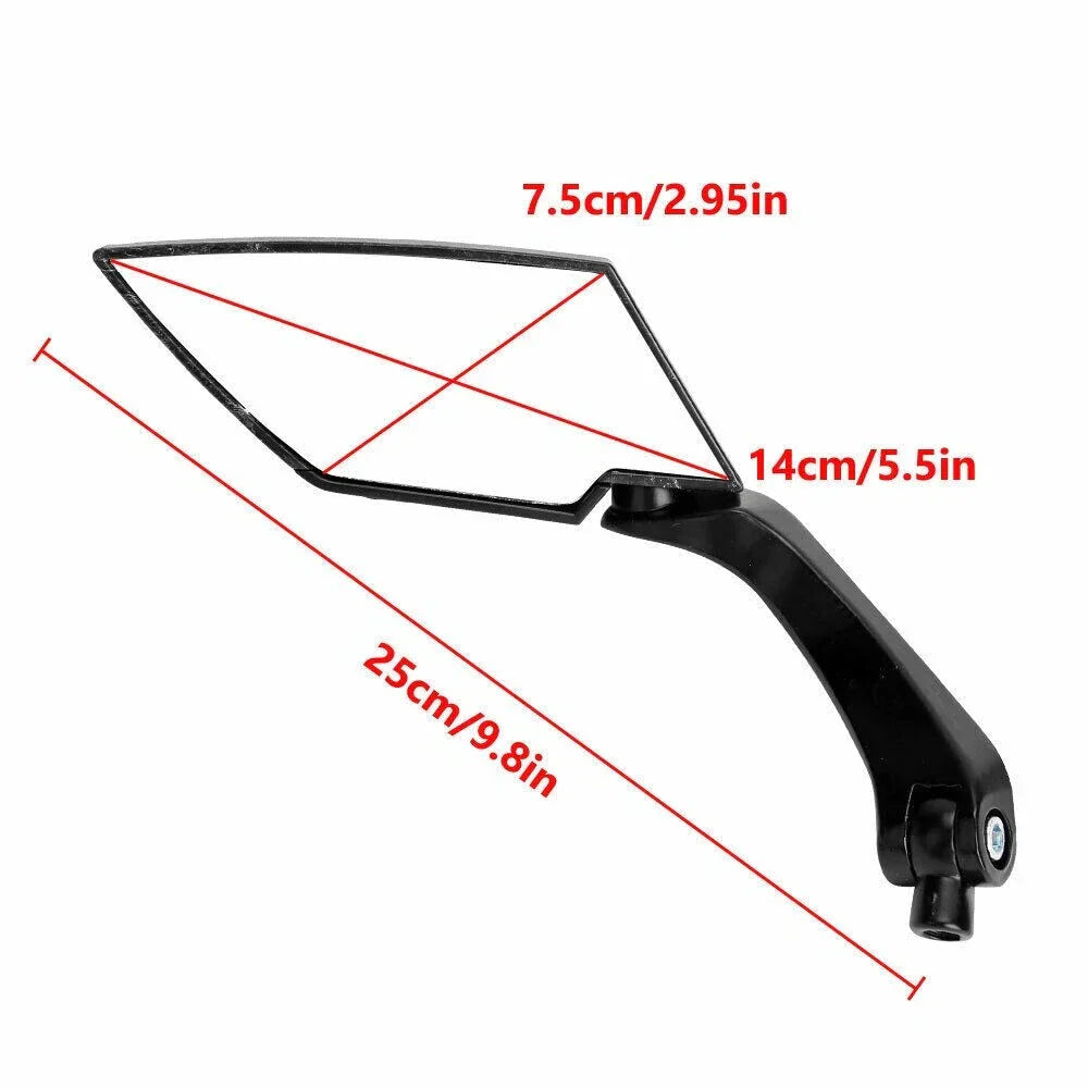 Black Motorcycle Bar End Mirrors for Universal Motorbike & Scooter