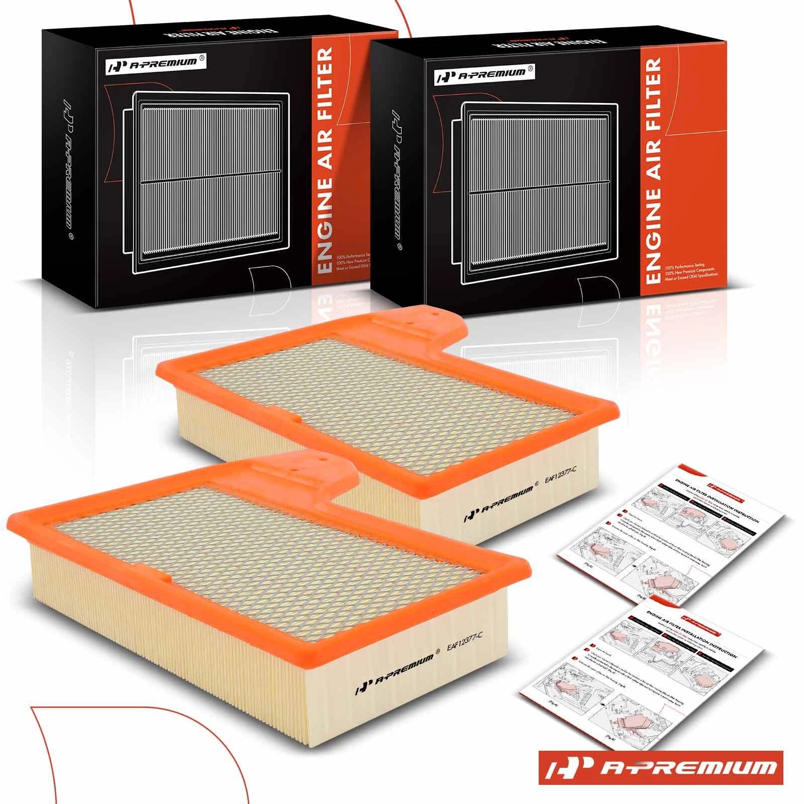2X Engine Air Filter for Ford Mustang (2015–2022)