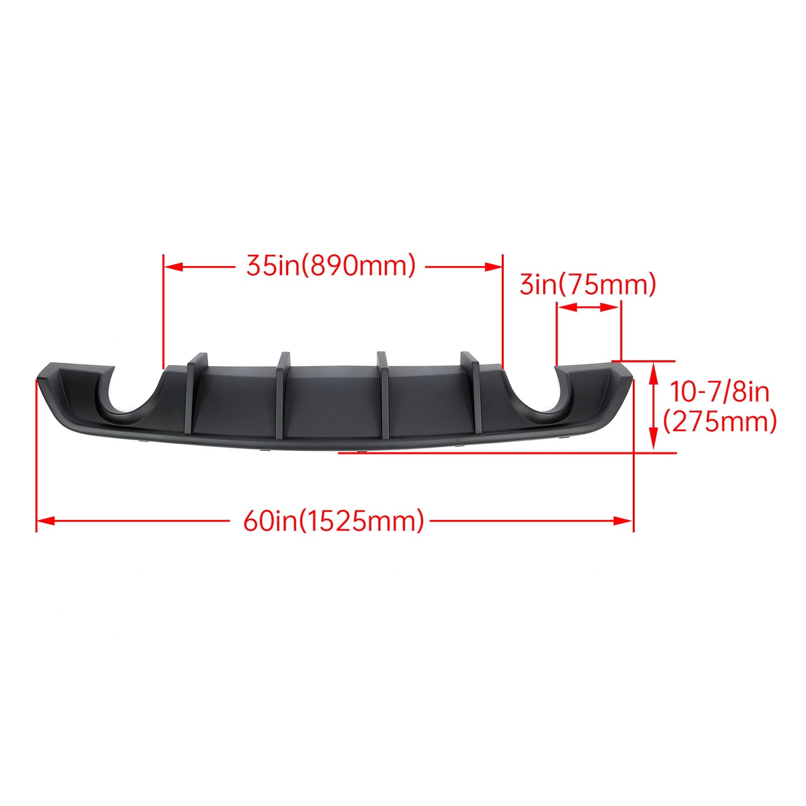 Matte Rear Bumper Diffuser for Dodge Charger SRT8 (2012-2014)