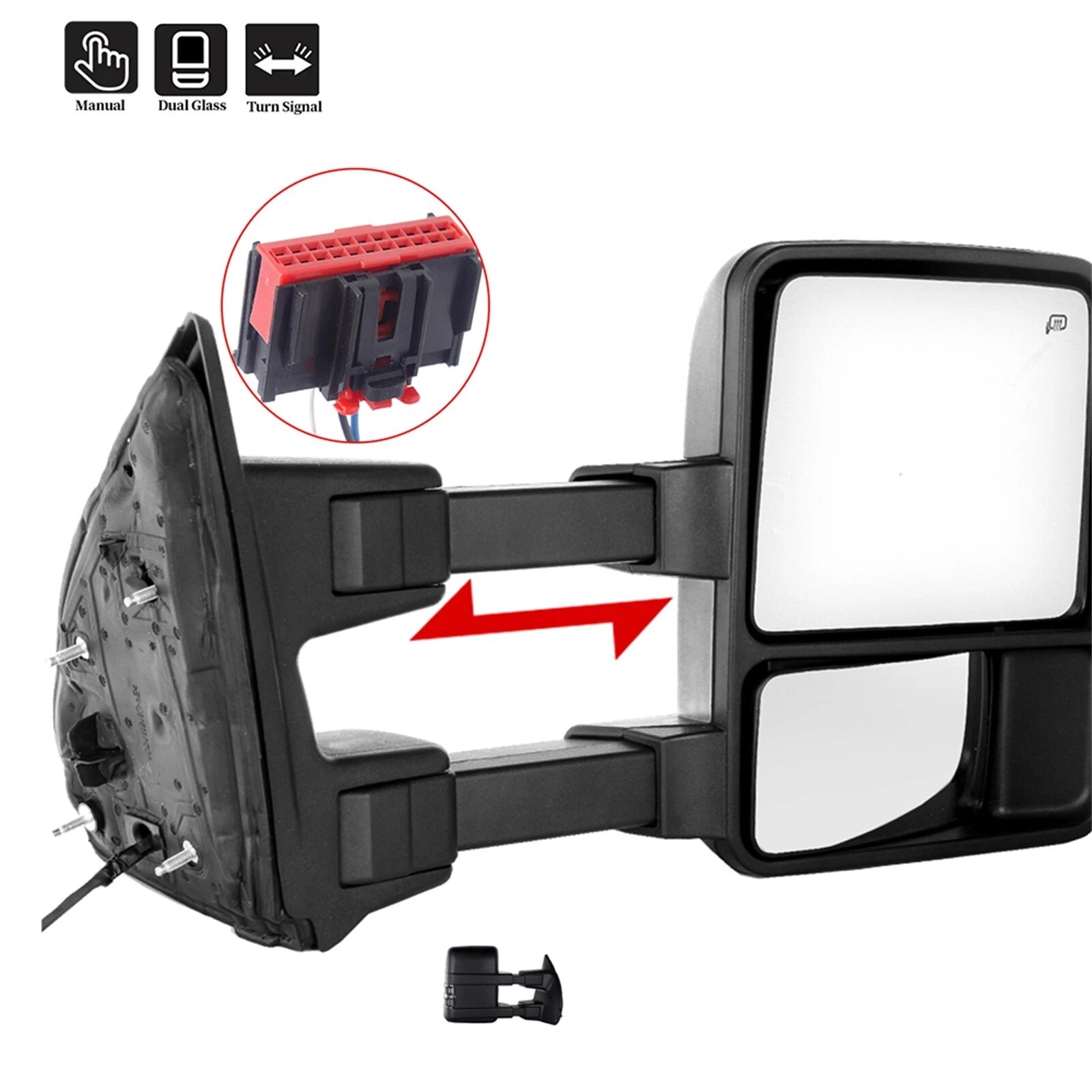 Tow Mirror for Ford F250-F550 Super Duty (2008–2016) Manual Turn Signal