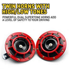 2X 115DB Electric Blast Tone Air Horn Kit for Car 12V