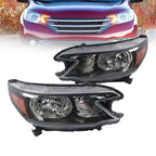 Headlamp Assembly Pair for Honda CR-V (2012–2014) Halogen Black