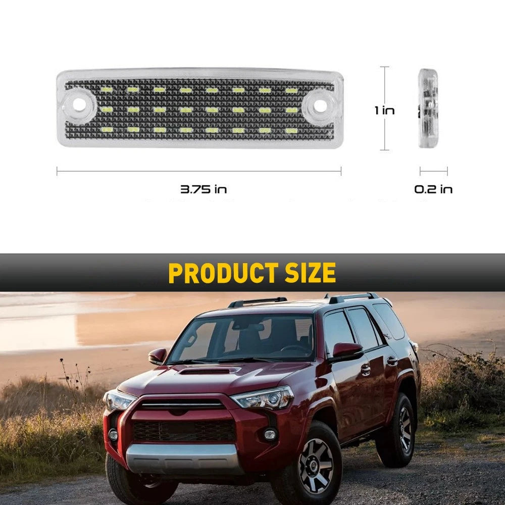 2X LED License Plate Lights for Toyota 4Runner (1996–2022) & Sequoia (2001–2022)