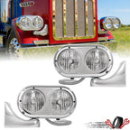 Pair Aluminum Clear Headlights for Peterbilt 379/389 (2000–2023)