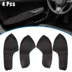 4 Pcs Door Armrest Covers for Honda Civic 10th Gen (2016-2020) Black/Red Line