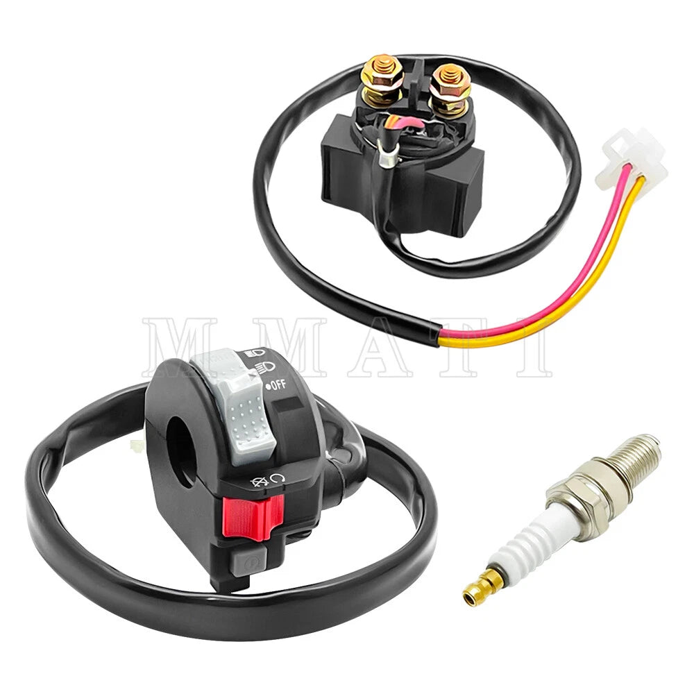 Start Stop Switch & Starter Solenoid Relay & Spark for Yamaha Warrior/Big Bear 350 (1996–2006)