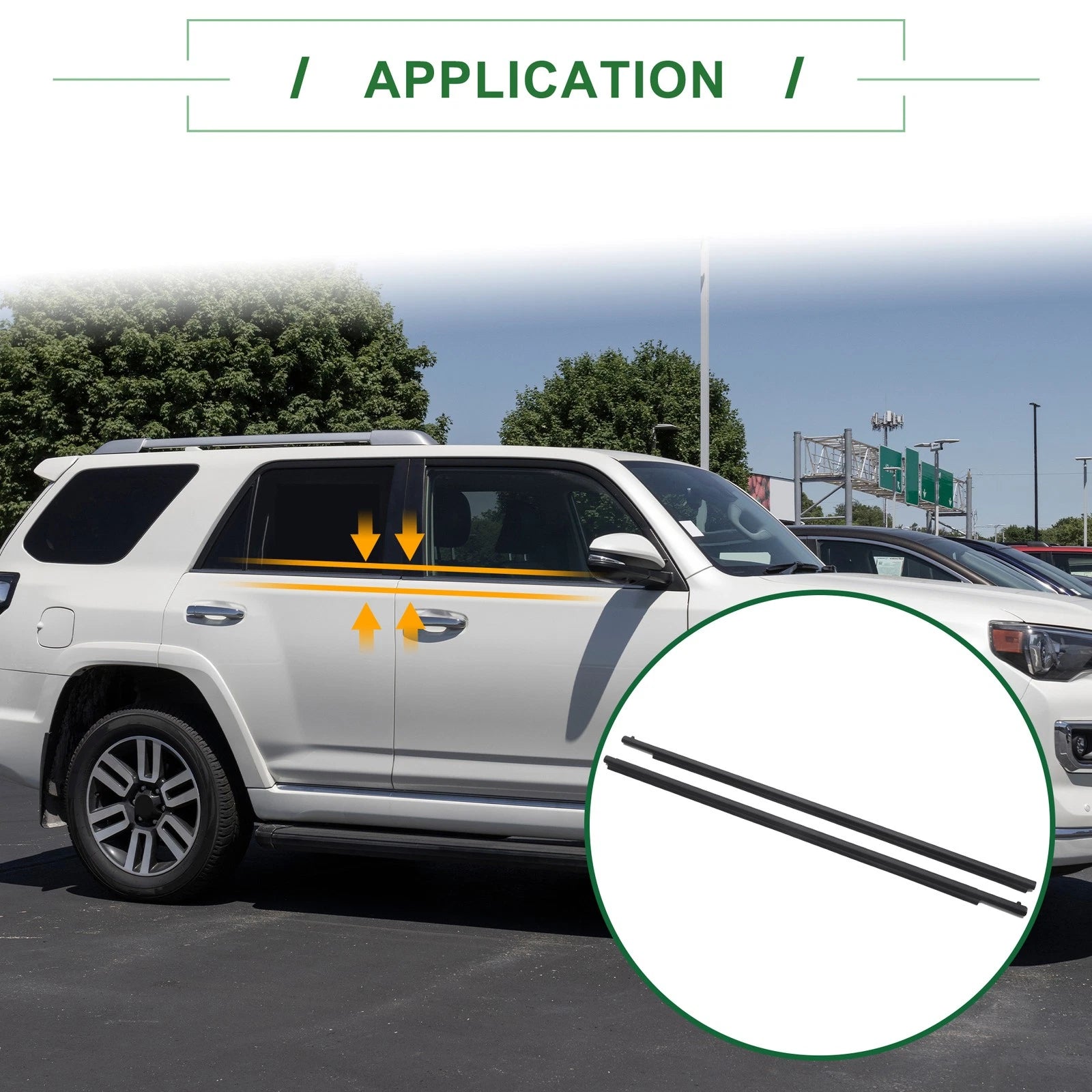 2pcs Front Left & Right Weatherstrip Window Seal No.7571235011 for Toyota 