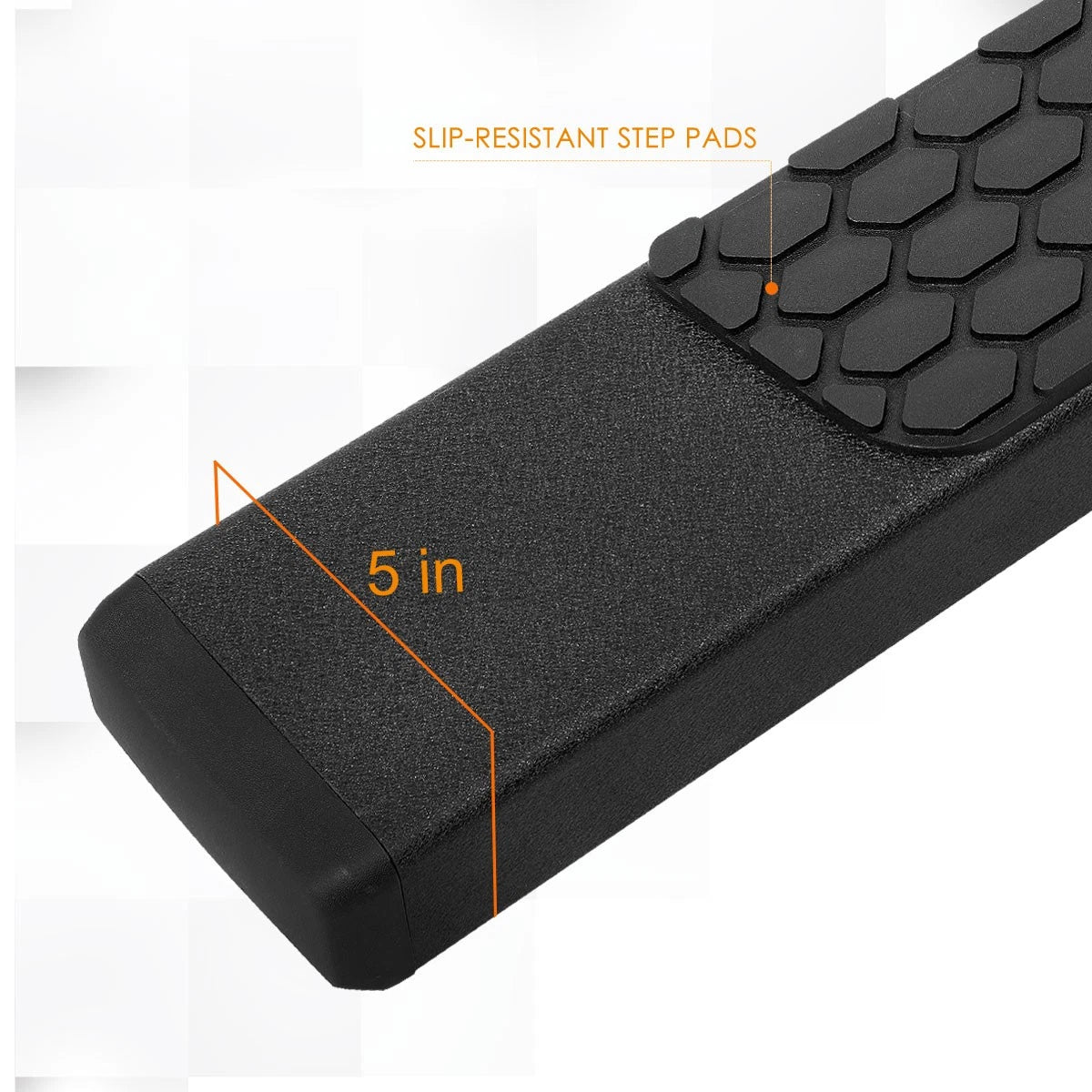 Set of 2 Side Step Pads for RAM 1500 Crew Cab (2019–2024) Black Nerf Bar