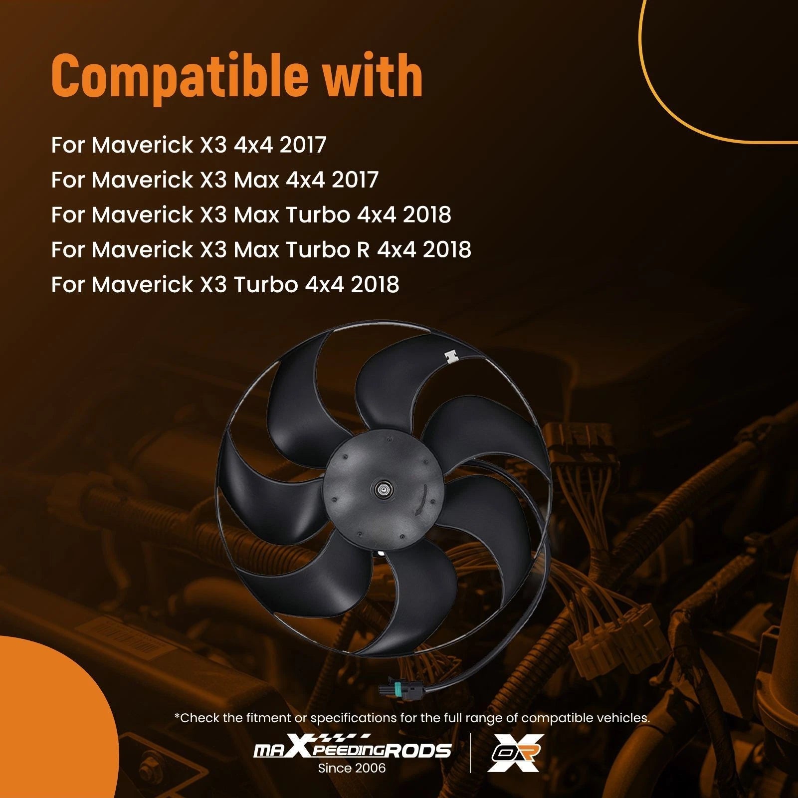 Electric Radiator Cooling Fan for Can-Am Maverick X3 Max 4x4 (2017–2018)