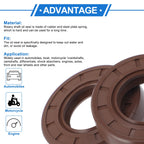 Set of 2 Oil Seal Rotary Shaft Seal FKM Rubber 25x47x10mm